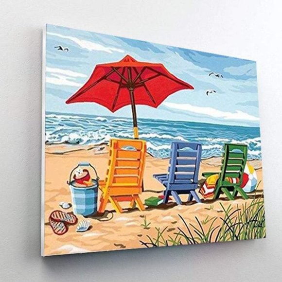 Paint By Numbers Kit Beach Chairs - Picture 4 of 4